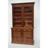 Edwardian mahogany two door bookcase.