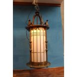 Decorative brass hanging light.