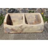 Composition stone double planter