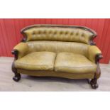 19th C. mahogany two seater settee