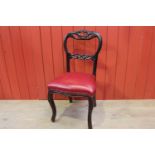 Leather upholstered side chair