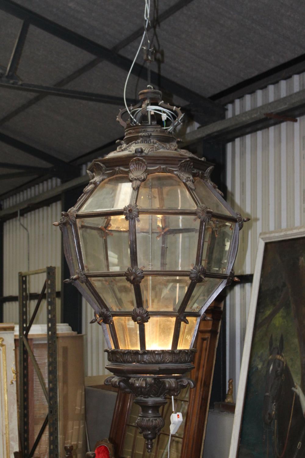 Walnut glazed hanging lantern