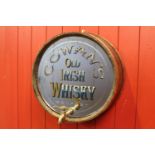 Cowans Old Irish Whiskey barrel end mirror