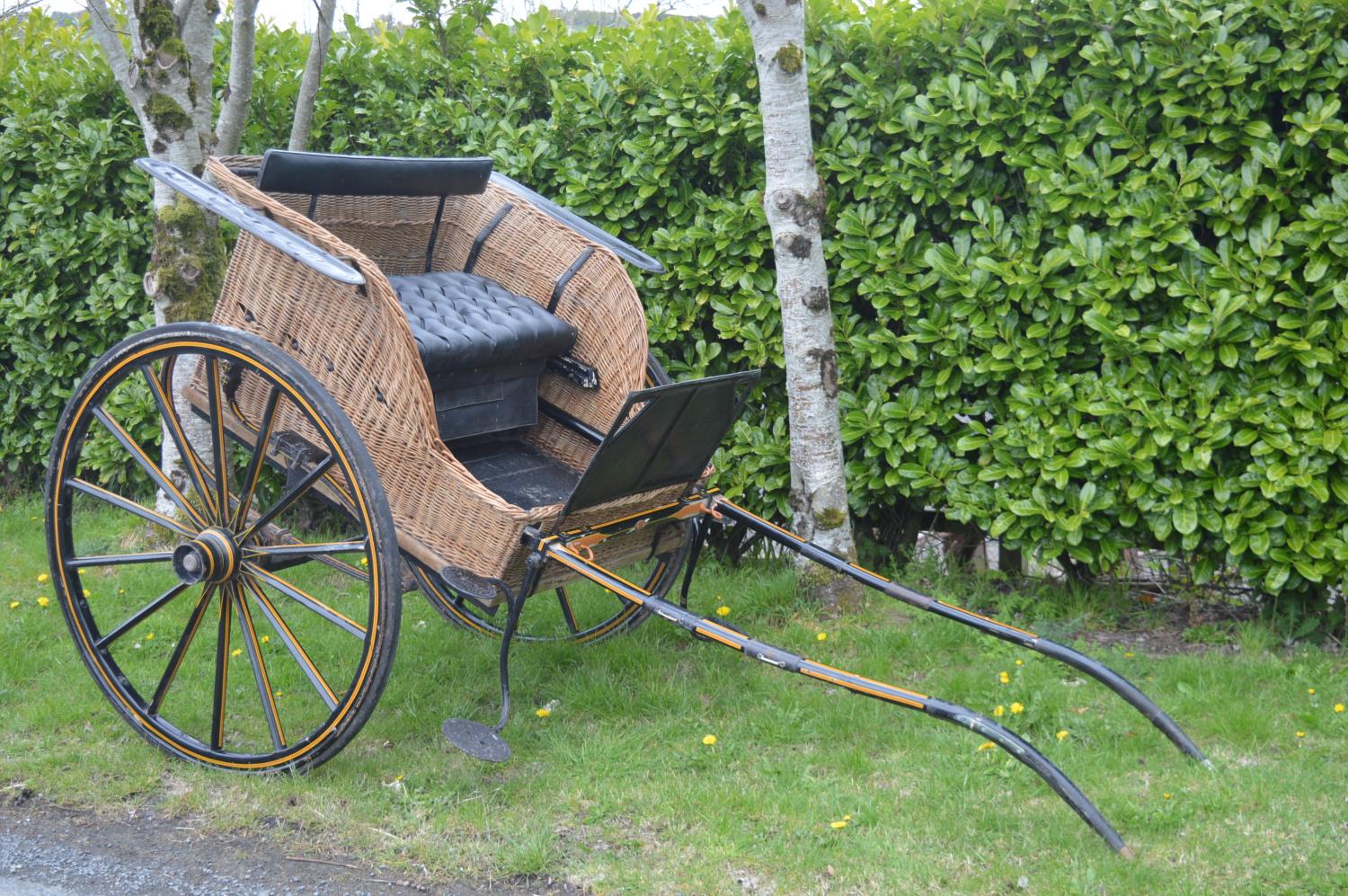 19th C. wicker Estate horse drawn gig.