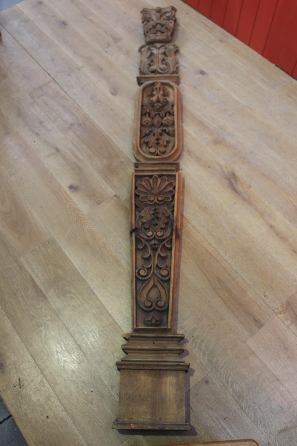 Carved wooden column