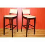 Pair of high back bar stools