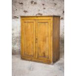 19th C. pine two door side cabinet.