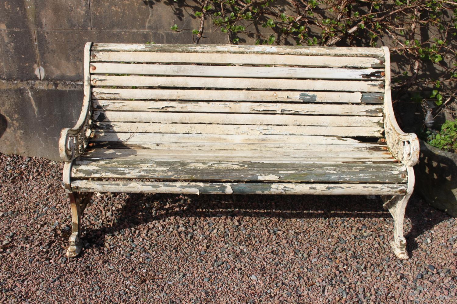 Cast iron roll top garden bench