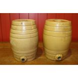 Two 19th C. glazed stoneware 2 gallon dispensers