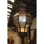 Walnut glazed hanging lantern