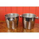 Pair of white metal champagne buckets