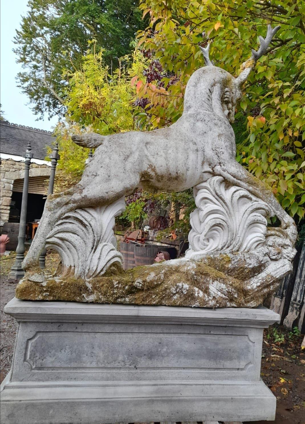 Stone model of a standing Stag - Image 4 of 4