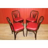 Set of four bentwood side chairs.