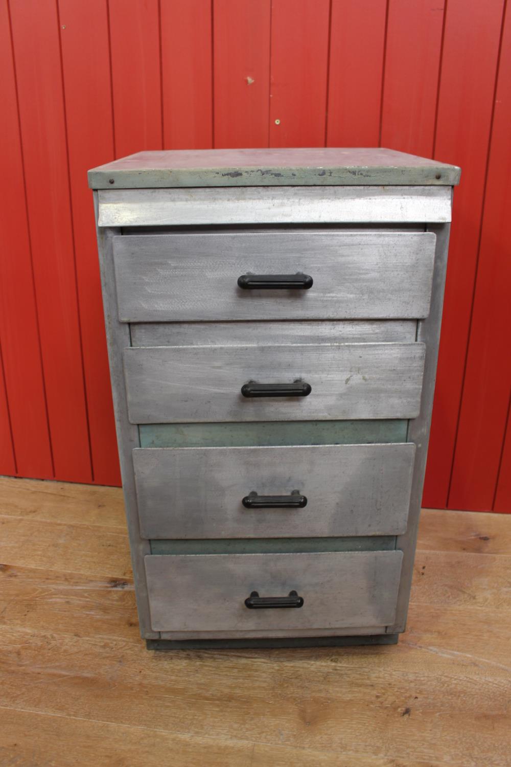 Aluminium four drawer industrial cabinet