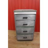 Aluminium four drawer industrial cabinet