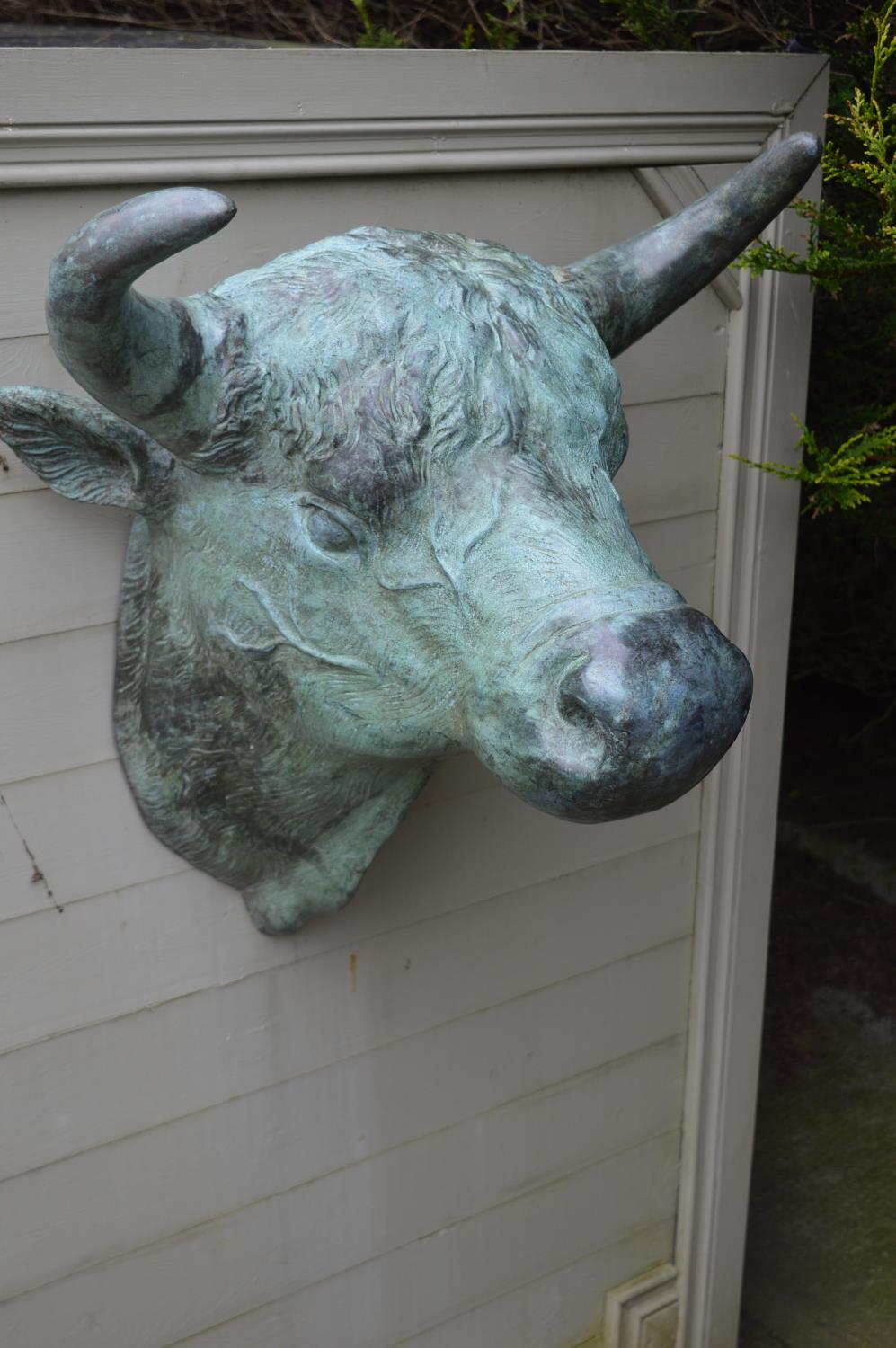 Bronze wall hanging of a Bulls head. - Image 2 of 3