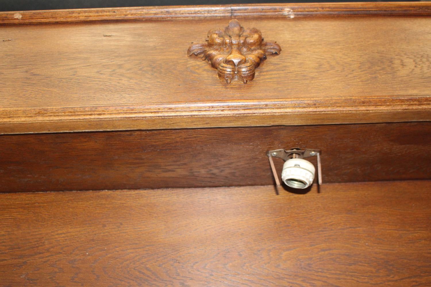 Oak shop counter and oak mirrored bar back. - Image 4 of 4