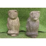 Pair of sandstone models of Cats