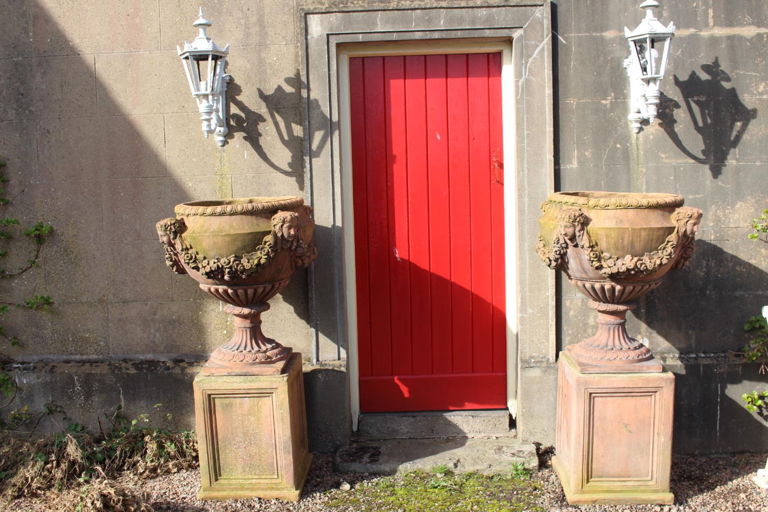 Pair of terracotta urns