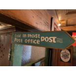 Cast iron bi-lingual Post Office sign.
