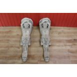 Pair of plaster ships figureheads