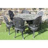 Seven piece cast aluminium garden set