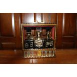 19th C. Inlaid three bottled tantalus