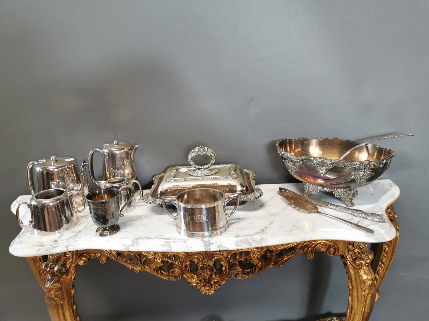 Collection of early 20th. C. silver plate