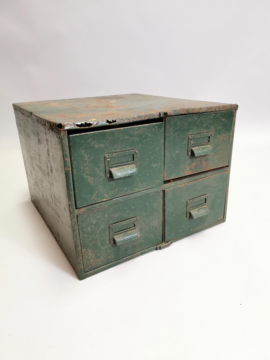 Industrial bank of four metal drawers