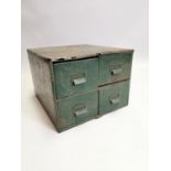 Industrial bank of four metal drawers