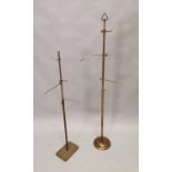 Two early 20th C. brass haberdashery shop hat stands