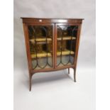 Edwardian inlaid mahogany display cabinet