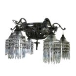 Decorative French silver plated and cut glass chandelier