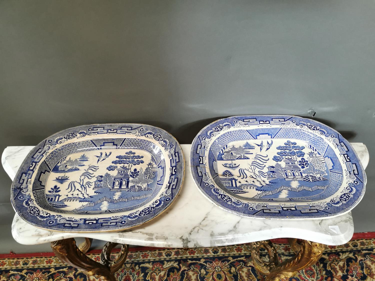 Two 19th. C. Willow patterned side dishes