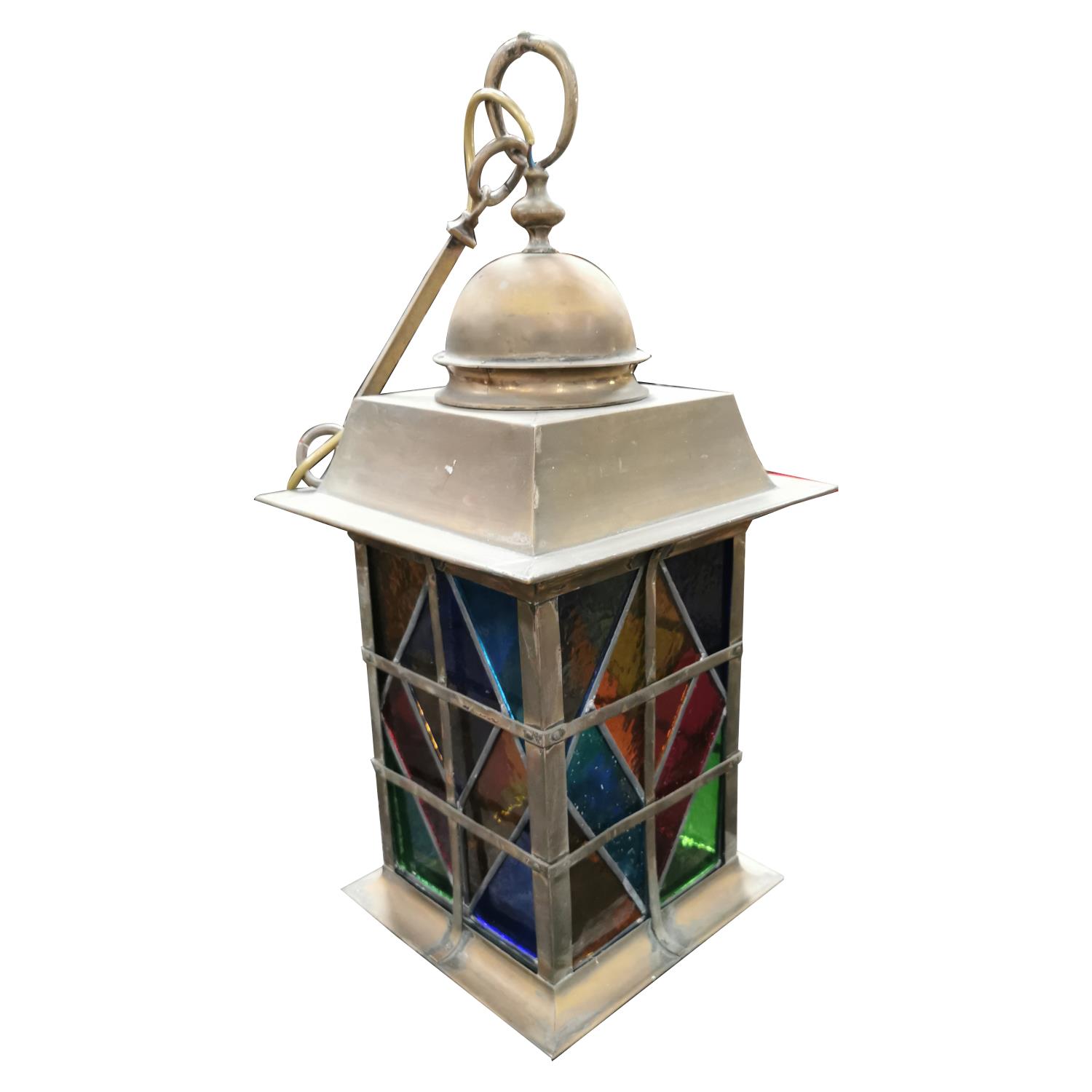 19th. C. brass hall lantern