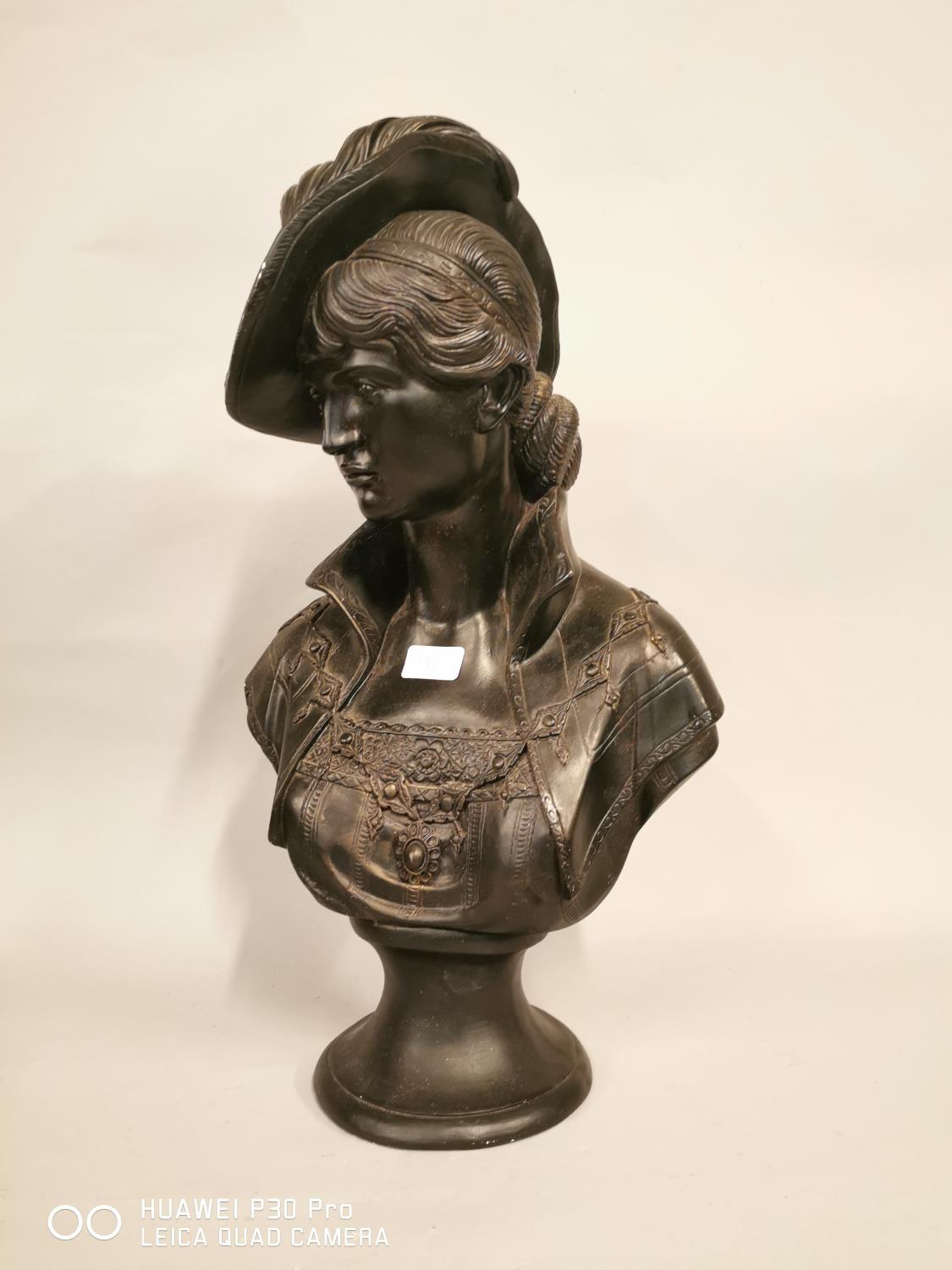 Plaster bust of a French lady - Image 2 of 8
