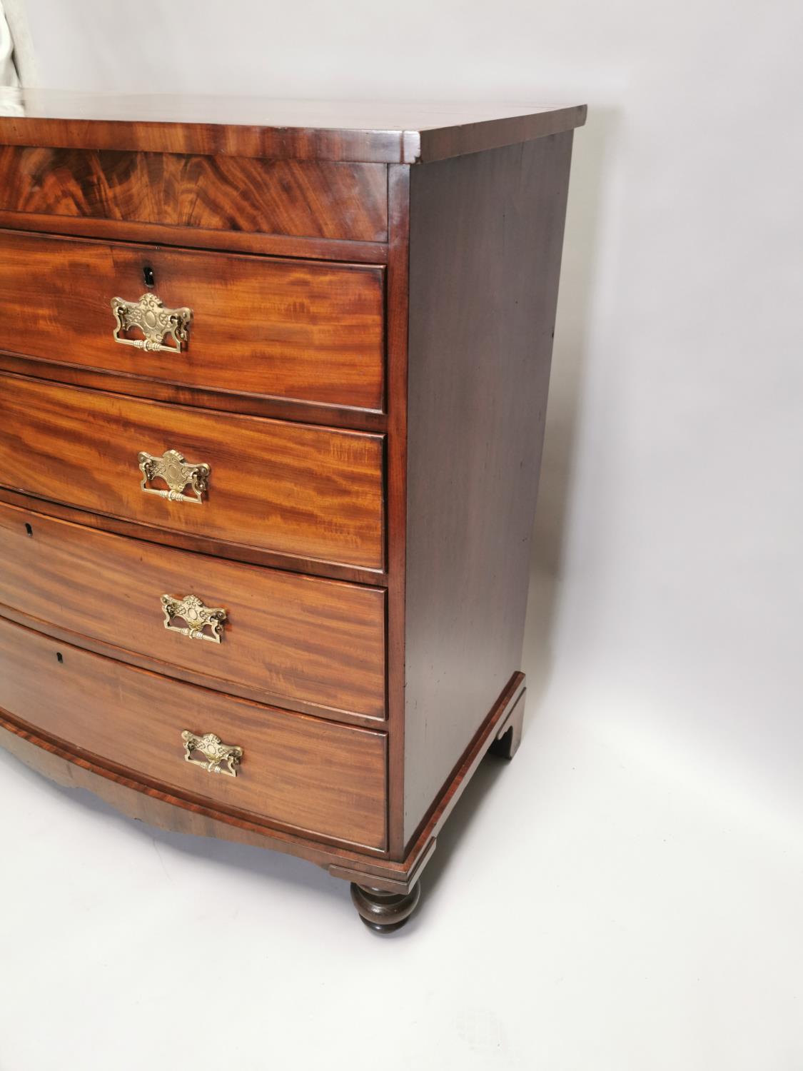 19th. C. mahogany bow fronted chest - Image 8 of 8