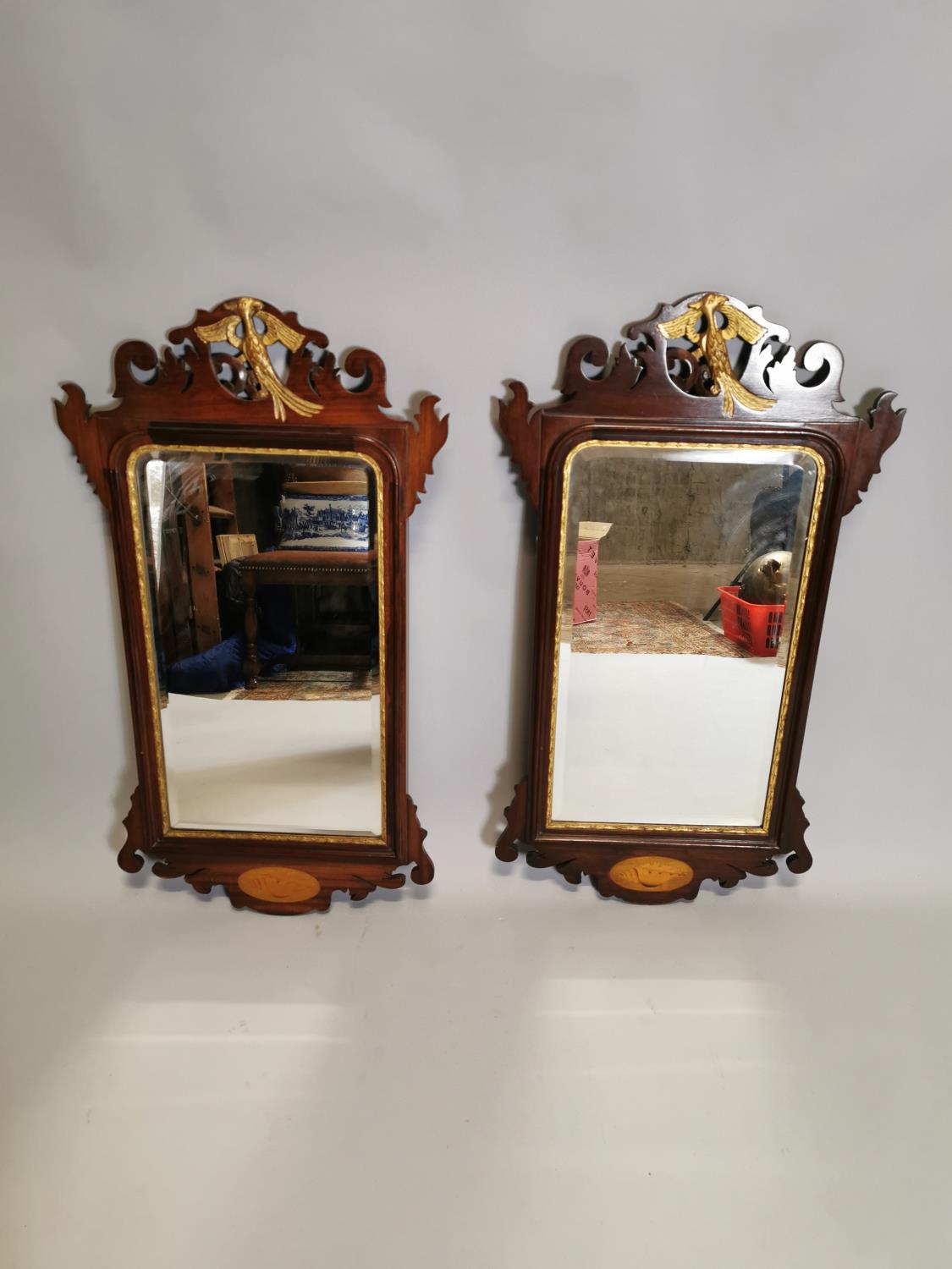 Pair of Edwardian wall mirrors