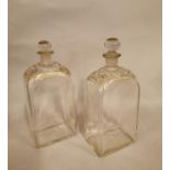 Pair of early 19th C. glass decanters