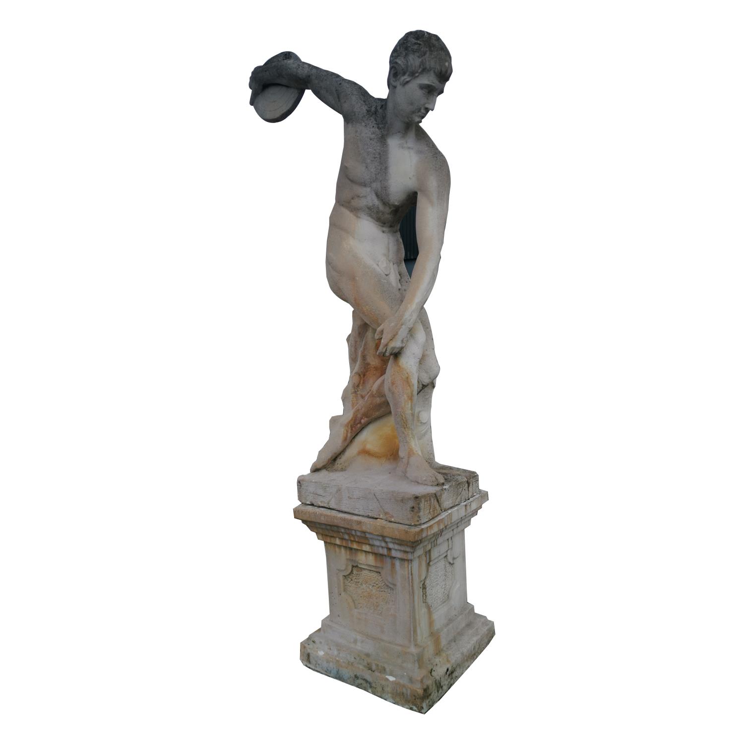Moulded stone statue of Greek Disc Thrower - Image 3 of 5