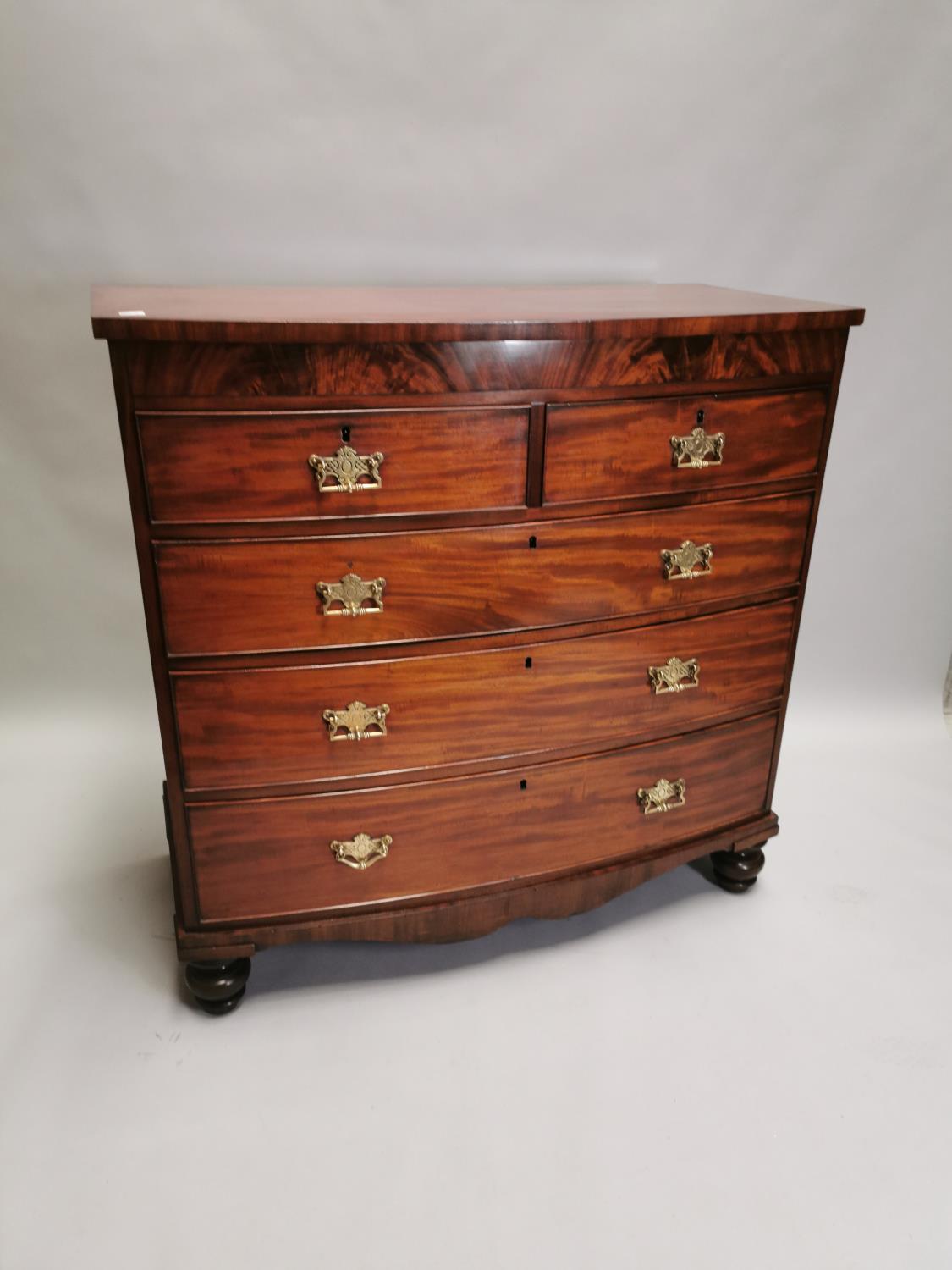 19th. C. mahogany bow fronted chest