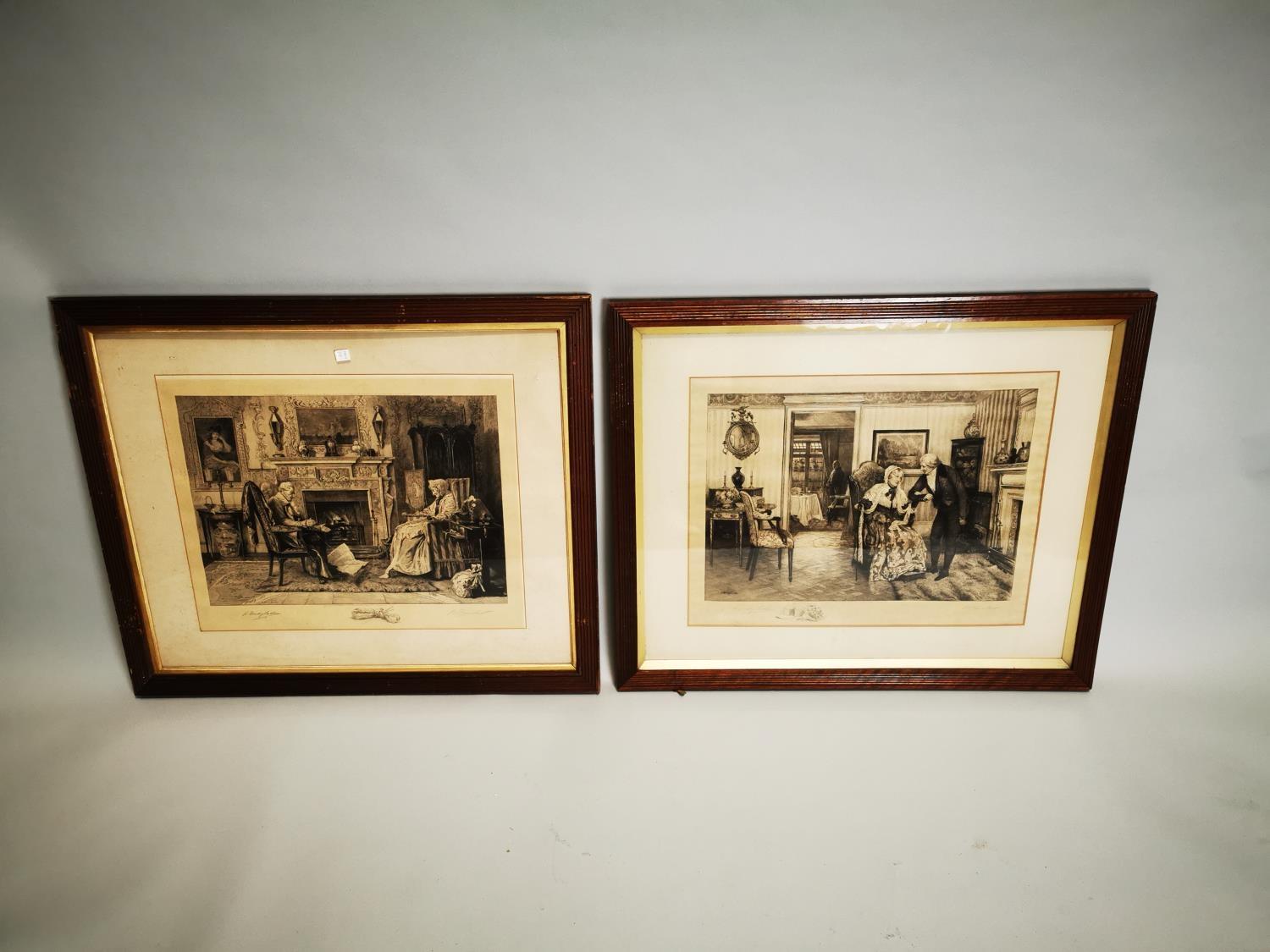 Pair of 19th C. black and white prints - Image 2 of 6