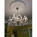 Good quality eight branch cut glass chandelier