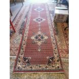 Persian hand knotted wool runner