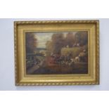 19th. C. Oil on canvas Farmyard Scene