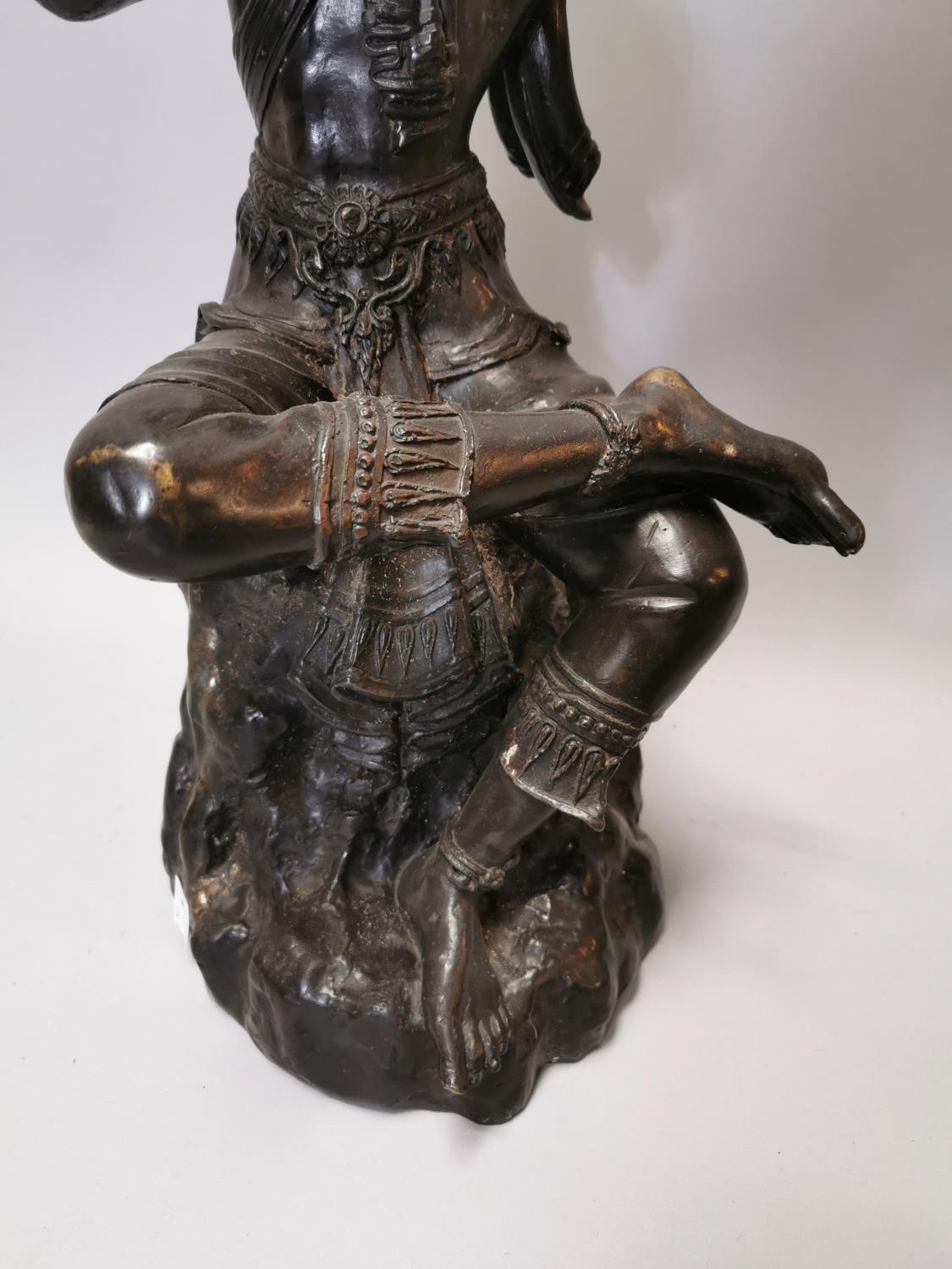 Bronze figure of oriental deity - Image 3 of 7