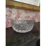 Cut glass bow, dish and Somerset jug