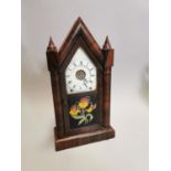 Edwardian rosewood steeple clock.