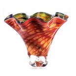 Murano Red Glass Vase. {32 cm H x 40 cm W x 40 cm D}