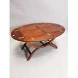 Mahogany and brass coffee table